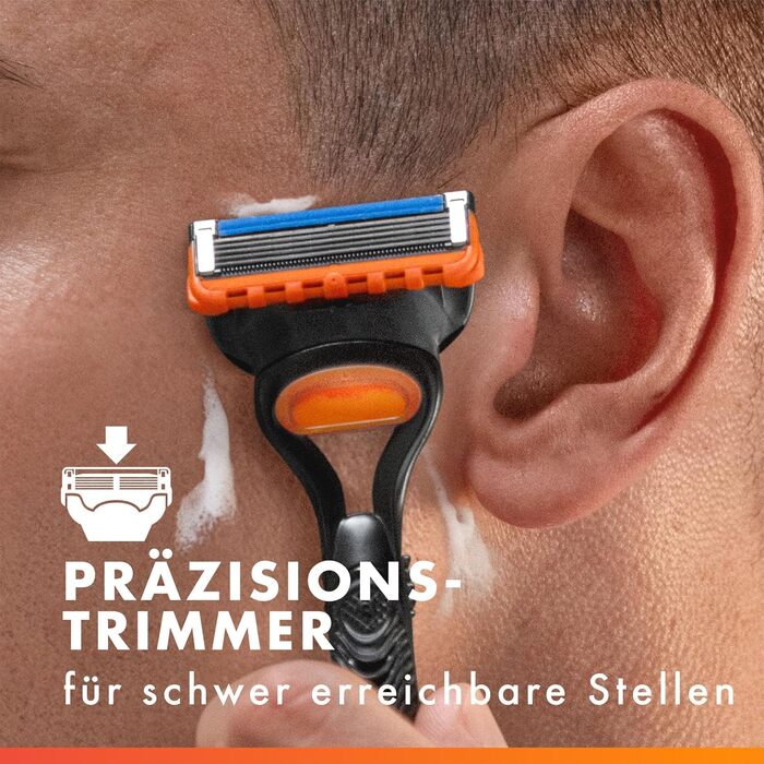 Бритва Gillette Fusion 5 для чоловіків, металевий станок для вологого гоління, чорний, з 12 змінними касетами