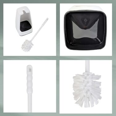 Набір для чищення унітазу Levin, щітка з контейнером, 38 см, білий