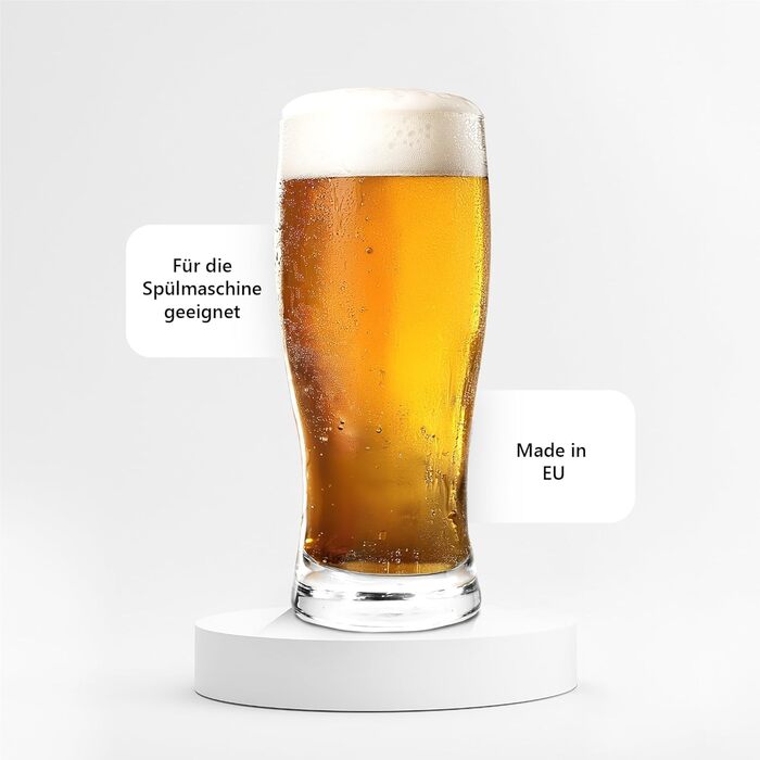 Набір пивних келихів 12er-Box Biergläser (скло, вироблено в ЄС, зручна форма) для пива, придатні для мийки в посудомийній машині