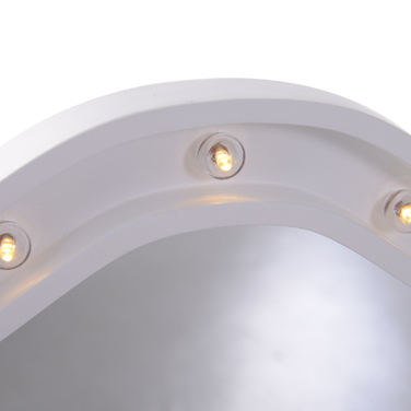HOMCOM Vanity Mirror with 16 LED Lights - Freestanding, 180° Swivel, Battery-Powered, White, 3 Mirror Panels, 28.7 x 20.7 x 1.8 inches