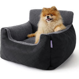 Автокрісло для собак Lesure - чорне, для маленьких собак, водовідштовхувальне, з поворотком для повідка