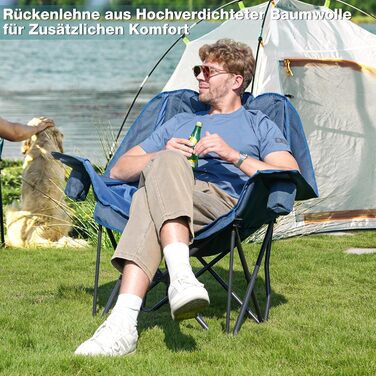 Великий складаний стілець для кемпінгу RELAX FIELD, 227 кг, Navy Blue