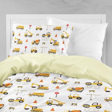 Комплект постільної білизни для дитячого ліжечка DJDEA 100x135 см - Динозаври, м'яка мікрофібра, 2 шт. (з наволочкою 40x60 см)