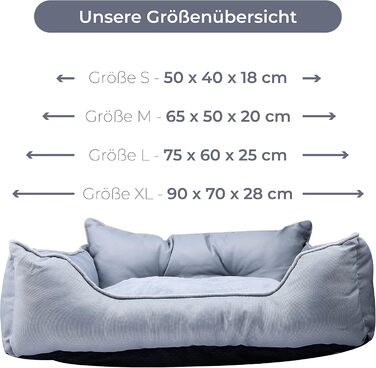 UNITED COLORS OF BENETTON. Pets - Dog Bed, Ergonomic Bed, for Medium-Sized Dogs, Made of Polyester, Machine Washable, Grey, Size M, 65x50x20 cm