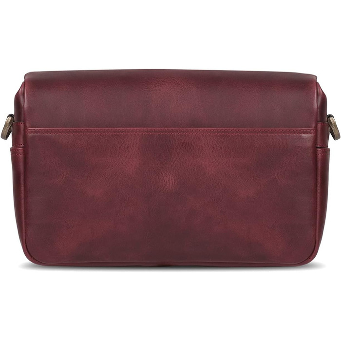 Чохол для камери MegaGear Torres: шкіряна сумка-месенджер для бездзеркальних, плівкових та DSLR камер, оливковий (бордовий)