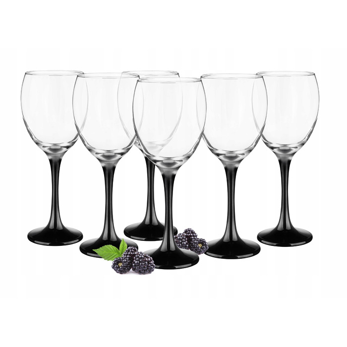 Келихи для вина Glasmark, чорні, 300 мл, 6 шт.