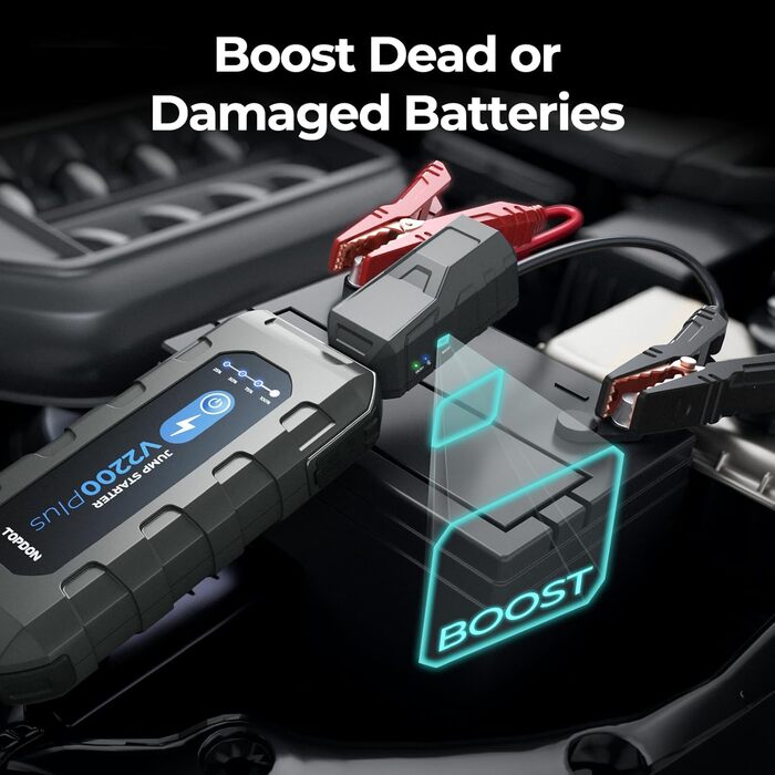 TOPDON V2200Air: Портативний пусковий пристрій та компресор для авто (2200A, 150PSI)