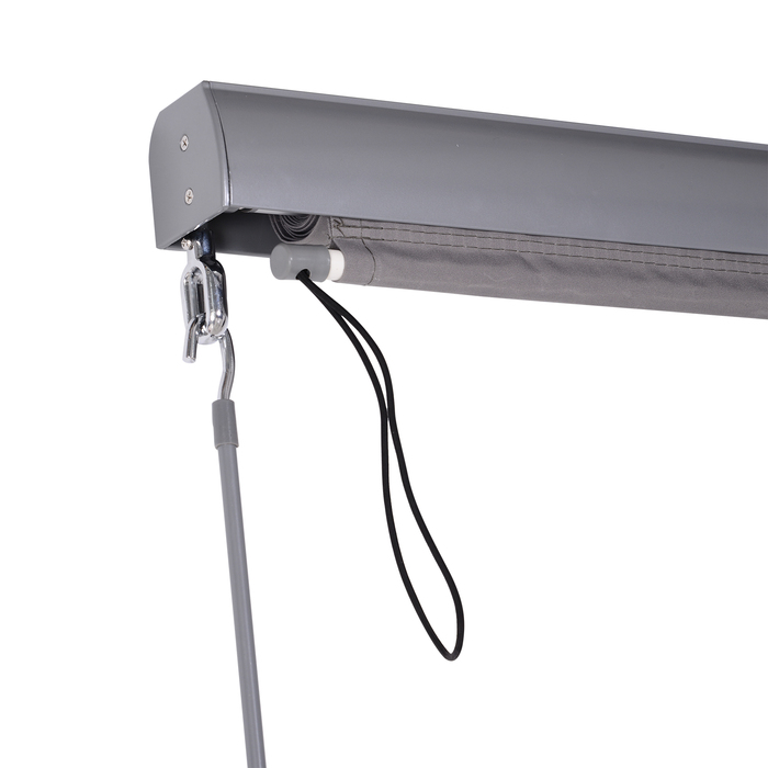 Outsunny Вертикальна маркіза для балкона 120 x 200 см, вертикальна маркіза захист від вітру та приватності з ручним приводом сірого кольору
