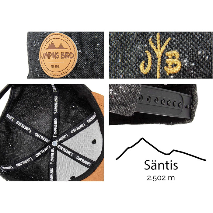 Кепка бейсболка Jumping Bird для чоловіків • Snapback кепка для активного відпочинку • Регульований розмір, легко миється, темно-сірий колір