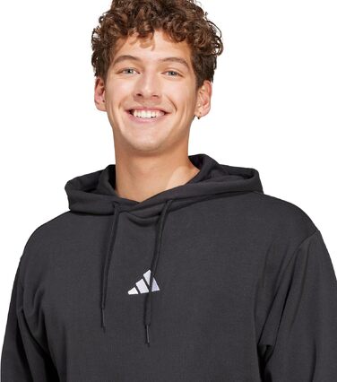 Чоловічий худі Adidas Essential Feelcozy з французьким трикотажем, чорний/білий, розмір XS