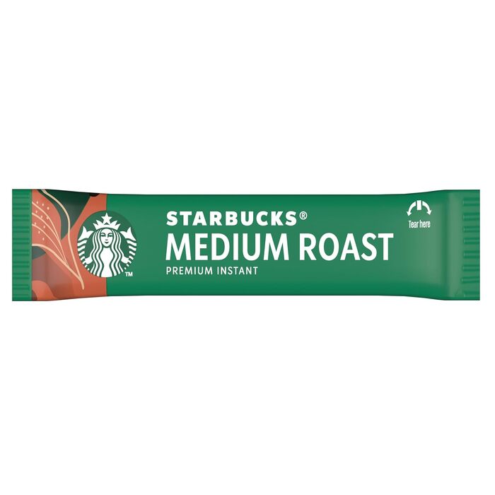 Розчинна кава Starbucks Premium Medium Roast, 100% арабіка, м'який та збалансований смак, 50 стіків по 2.3г