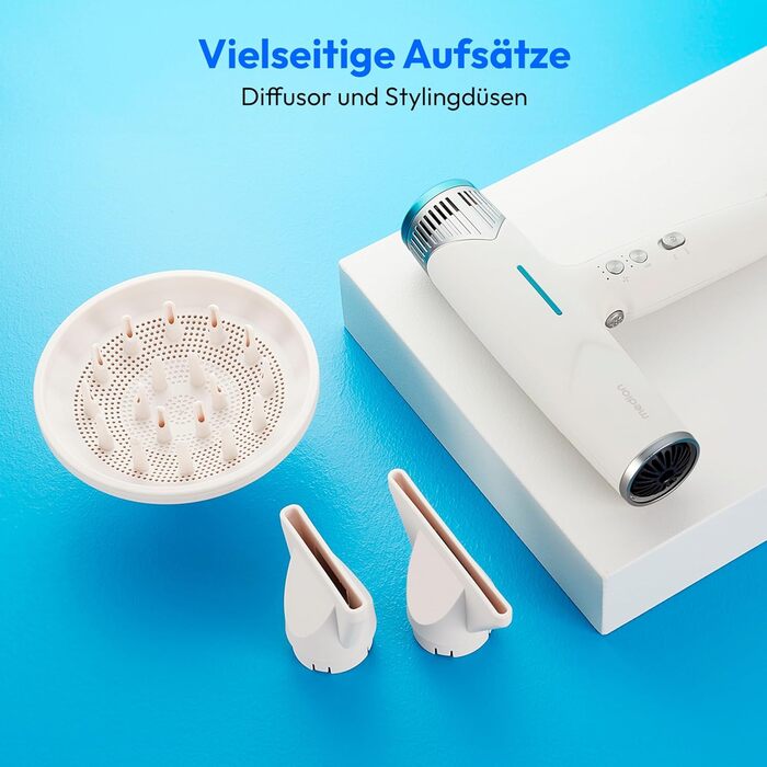 MEDION Haartrockner з іонізацією та дифузором HD2 - 1500 Вт, іонізація, стилізація, тихий BLDC мотор, самоочищення