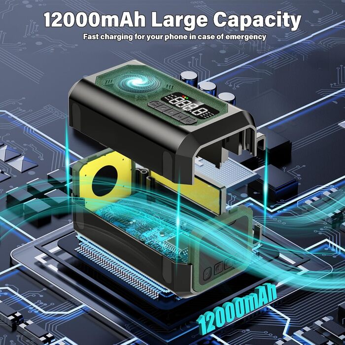 Радіо на сонячних батареях та ручному заводі 12000mAh з USB зарядкою, ліхтариком, компасом, NOAA, AM/FM - аварійне радіоприймач
