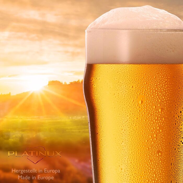Набір склянок для пива PLATINUX 6 шт, 500 мл (макс. 568 мл) - Pint, Weizen, високі склянки для пива
