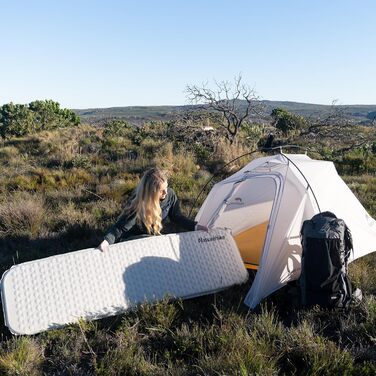 Naturehike Yugu: самонадувний килимок для кемпінгу та трекінгу (3,5 см) сірий