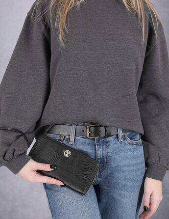 Timberland Women's Leather RFID Zip-Around Wallet Clutch with Wristlet Strap