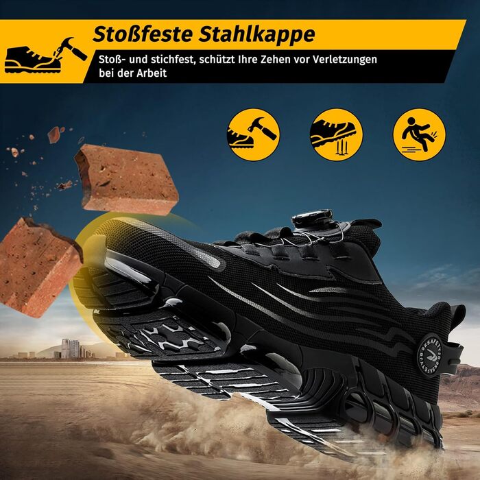 Черевики робочі чоловічі S3 Explorer 3.0. Спортивні, легкі, трендові. Антипрокольні, антиударні. Унісекс (47 EU, B266, чорний)