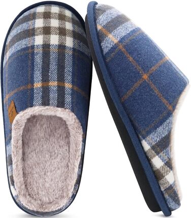 Чоловічі домашні тапочки COFACE з піною, що повертається, теплі вовняні тапочки, м'які та пухнасті, з антиковзною гумовою підошвою, розмір 40-49 (48 EU, блакитні)