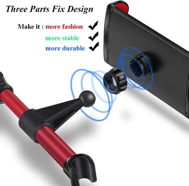 Утримувач для планшета в авто, регульований, універсальний для iPad/iPhone/Samsung Galaxy Tab/Kindle Fire HD/Nintendo Switch, 4.4-11 дюймів, Чорний & Срібний