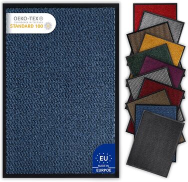 Килимок для дому 60x90 см, блакитний - Schmutzfangmatte для приміщень, килимок для входу, антиковзаючі