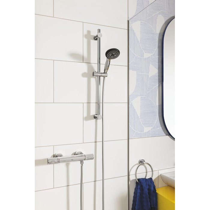 Душова лійка GROHE Vitalio Start 100 кругла, хром, 3 струмені, водозберігаюча, універсальне кріплення