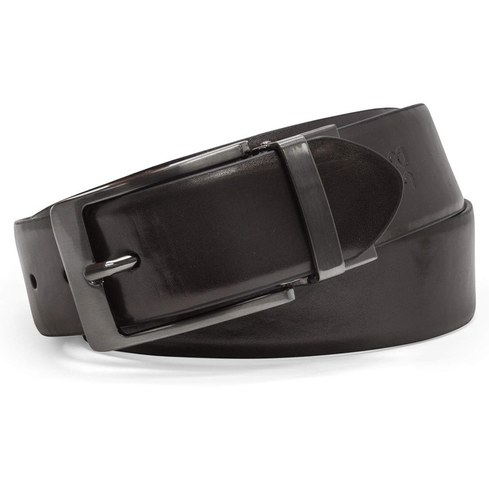 Чоловічий шкіряний ремінь Steve Madden, чорний/коричневий (брунірований)