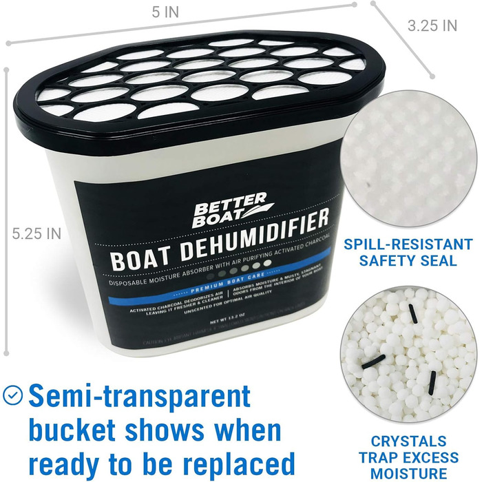 2 Pack Boat Dehumidifiers Moisture Absorbers & Odor Remover for Musty Damp Smell | Basement Closet, Home, RV, or Boat
