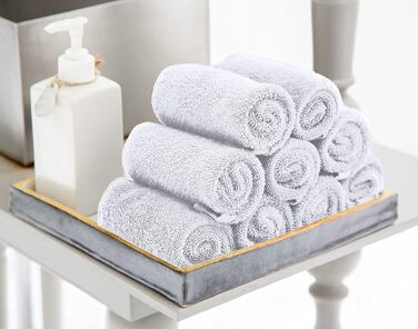 Набір м'яких фланелевих рушників для обличчя Utopia Towels, 100% бавовна, гігроскопічні, 24 шт., чорний/білий