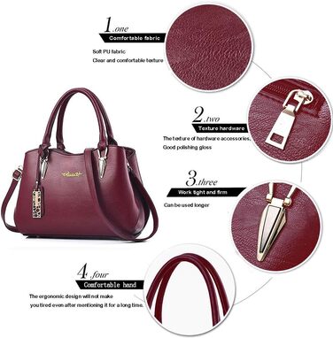 Жіноча шкіряна сумка BestoU велика, червона крос-боді та сумка на плече