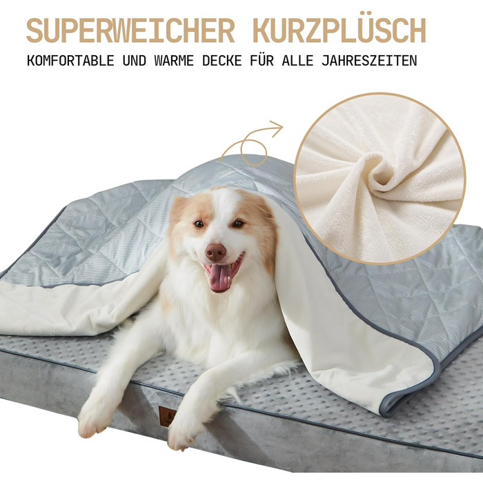 Килимок для собак та котів, ультрам'який, водонепроникний, 75x60 см, можна прати, з двостороннім охолодженням та підігрівом для цілорічного комфорту, сірий та білий (89x75 см, сірий та білий)