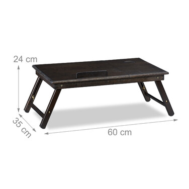 Relaxdays Bamboo Laptop Table, Dark Brown