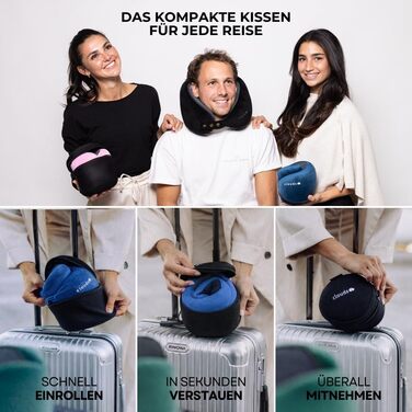 Подушка для шиї CLOUDS для подорожей: авто, літак. Memory Foam, регульована, 2 розміри (S/M), дихаючий чохол, рожевий.