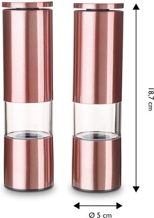 Набір з 2 мельниць для спецій Echtwerk: сіль та перець з нержавіючої сталі, ручний млин, керамічний механізм, мідна серія