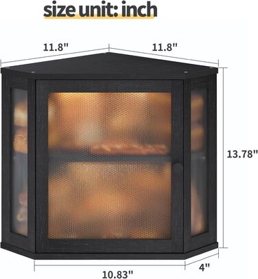 Бамбукова коробка для хліба на кухонну стільницю, контейнер для домашнього хліба, двоярусний, великий бамбуковий кухонний контейнер з вікном (Білий, середній) (Чорний, середній)