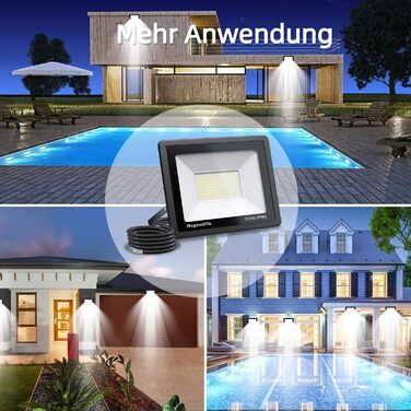 2 Pieces 100W LED Flood Lights Outdoor, Super Bright 8140LM Wall Light, 3000K Warm White Outdoor Floodlight, IP66 Waterproof Floodlight, Spotlight for Backyard, Driveway, Doors, Garage, Hallway, Garden (Warm White, 100.0 Watt 10 Pieces)
