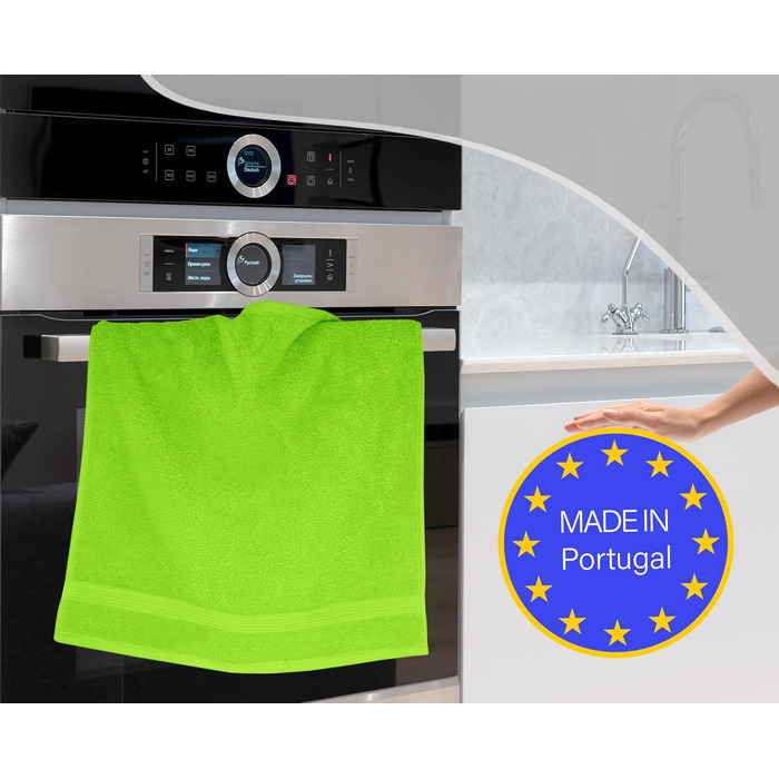 Lashuma 4-Piece Set of Small Kitchen Towels 50x50 cm, Linz Kitchen Towels for Hands Green