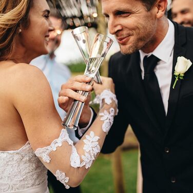 Набір 2 шт. келихів для шампанського 145мл, келихи з кришталю, келихи для ігристі вина, ручної роботи, прозорі лікерні келихи (з пінопластовою упаковкою)