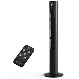 Турбовентилятор Pro Breeze з пультом керування, 70° осциляція, 3 режими, таймер 14 годин, 45W, 117см, 4 режими, режим сну - чорний