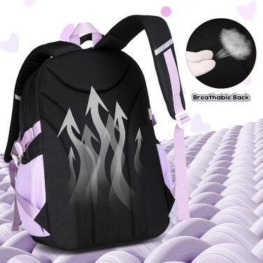 Шкільний рюкзак для дівчаток 1-5 класів з милим брелоком, стильний рюкзак для школи та подорожей, чорний