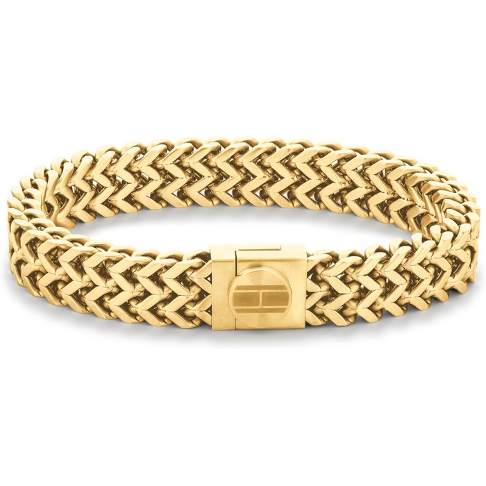 Tommy Hilfiger: Браслет для чоловіків з нержавіючої сталі, плетіння, срібло або золотий (золото)