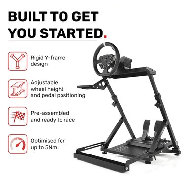 Ігровий стійка для керма GT Omega PRO Wheel Stand з посиленою педальною платформою, тримачем КПП та фіксатором крісла, складана