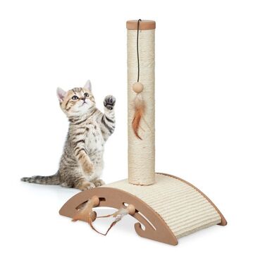 Relaxdays Scratching Post with Scratching Board & Toy