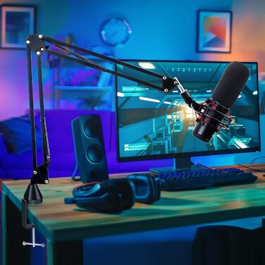 Кріплення для мікрофону YOUSHARES, сумісне з HyperX QuadCast, металева клямка для стільниці, підставка для мікрофона з поп-фільтром, гнучкий мікрофонний важіль