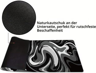Ігровий килимок для миші Rcege Black & White Abstraction, 1000x500 мм, протиковзкий з прошитими краями