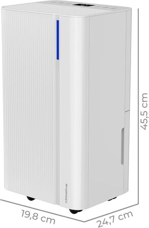 Електричний осушувач повітря Climative WAVE ION 12L/24h з Wi-Fi та очищувачем повітря для дому, квартири, ванної кімнати. Захист від вологи та плісняви до 20м²