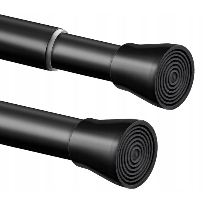 Телескопічна штора для ванної (карниз) 170-260 см, чорна сталь