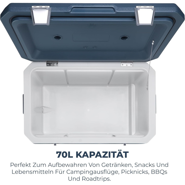 Subcold MOBI Rollkühlbox 70L: Ізольована сумка-холодильник на колесах для подорожей, авто, кемпінгу. PU-ізоляція, синій колір
