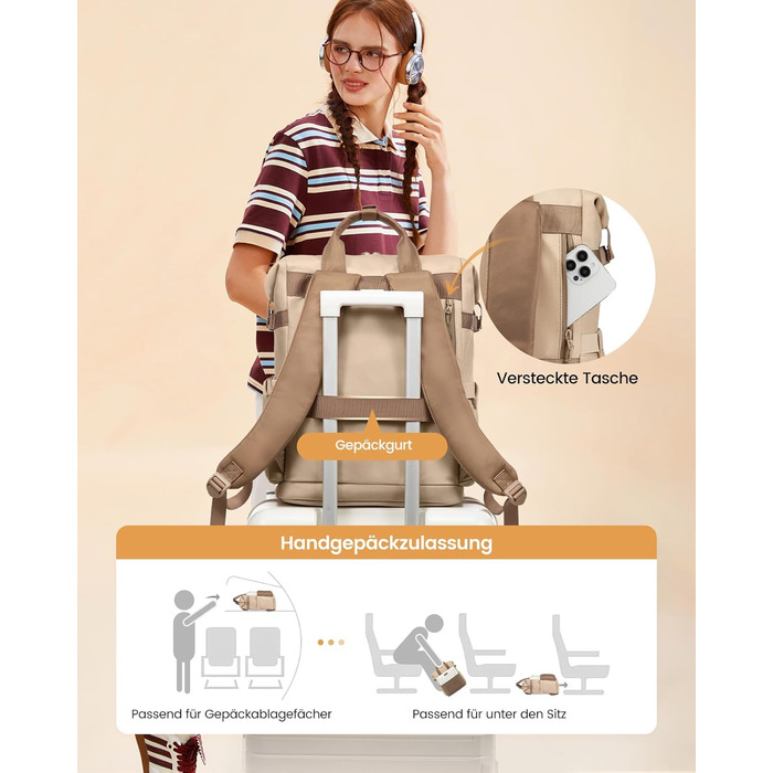 LOVEVOOK Рюкзак для жінок з відділенням для ноутбука 15.6 дюймів, шкільний, для подорожей, університету, бізнесу, водонепроникний, 15.6', хакі