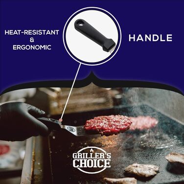 Набір аксесуарів для гриля Grillers Choice з нержавіючої сталі, професійний комплект інструментів для хібачі та барбекю, 32 предмети