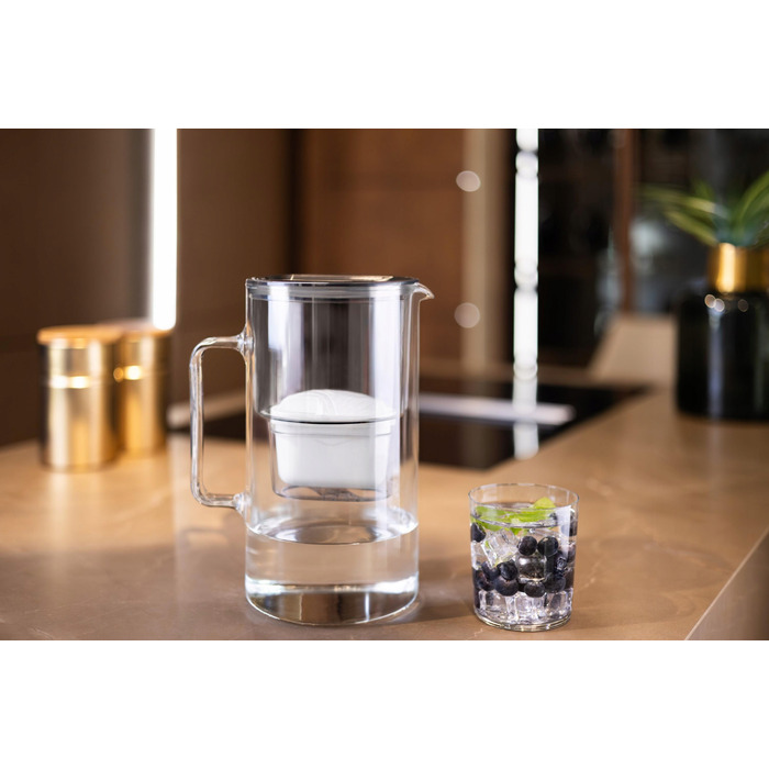 Скляний фільтр-віддільник для води Wessper D2 BOROSILICATE 3л, чорний + 8 фільтрів у комплекті